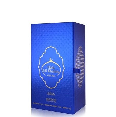 50 ml Eau De Perfume + 20 ml Aceite De Perfume + 40 g Bakhoor SET DE REGALO Hala Bil Khamis Amaderada-Especiada-Floral Fragancia para Mujeres y Hombres 3 