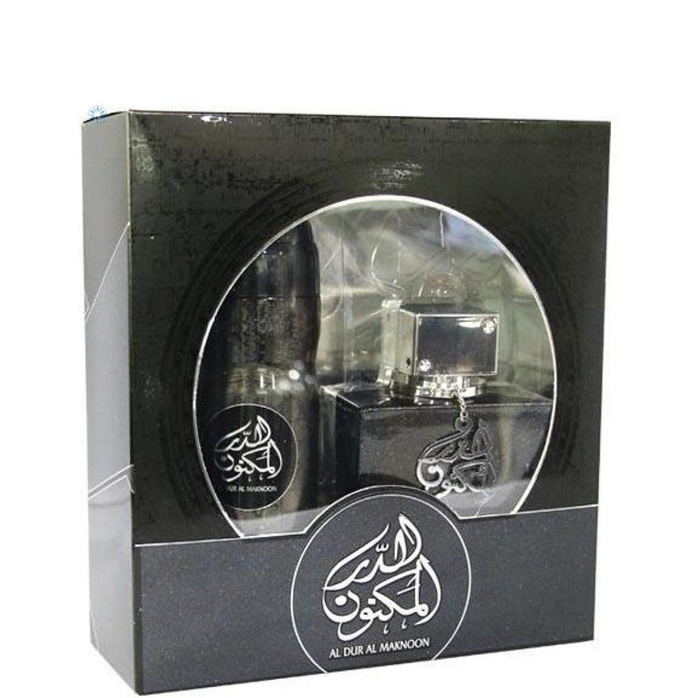 100 ml Eau de Perfume Al Dur Al Maknoon + Set de regalo Deo 200 ml Fragancia floral Oriental Afrutada para Hombres 4 