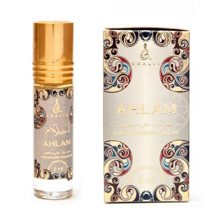 6 ml Aceite de perfume  Ahlam Oriental Caramel and Sandal Fragancia para hombre 1 