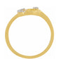 Anillo de Plata Bañada en Oro con Diamante blanco