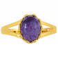 Anillo de Plata Bañada en Oro con Charoita