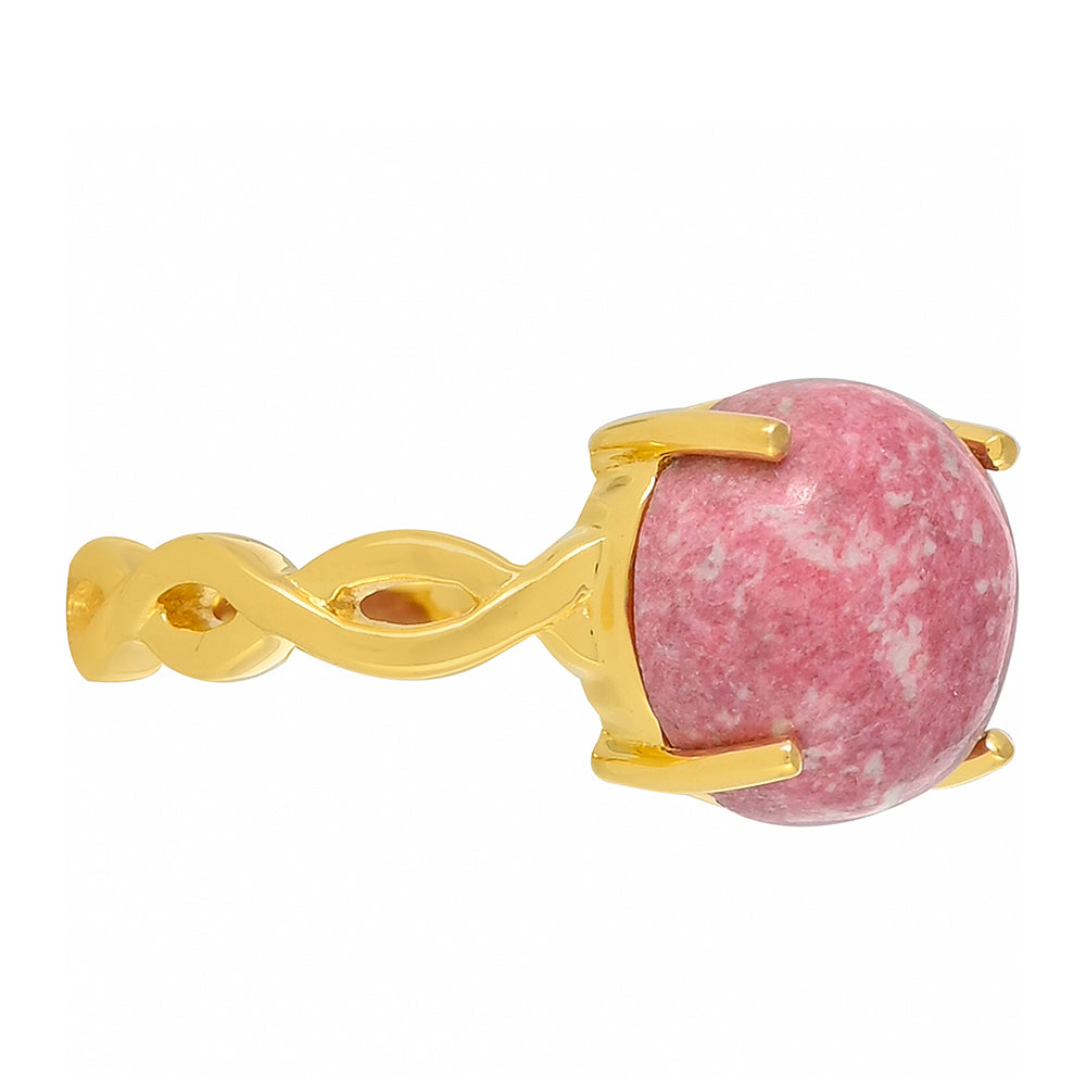 Anillo de Plata Bañada en Oro con Thulita 2 