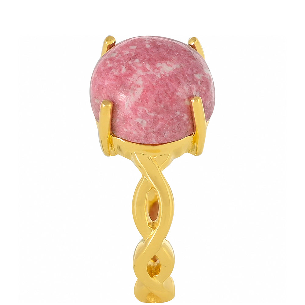 Anillo de Plata Bañada en Oro con Thulita 3 