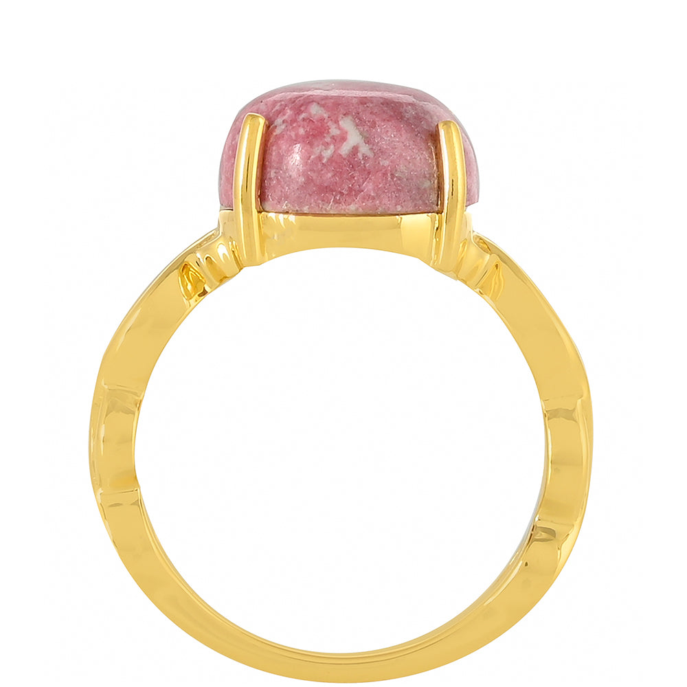 Anillo de Plata Bañada en Oro con Thulita 4 