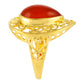 Anillo de Plata Bañada en Oro con Cornalina