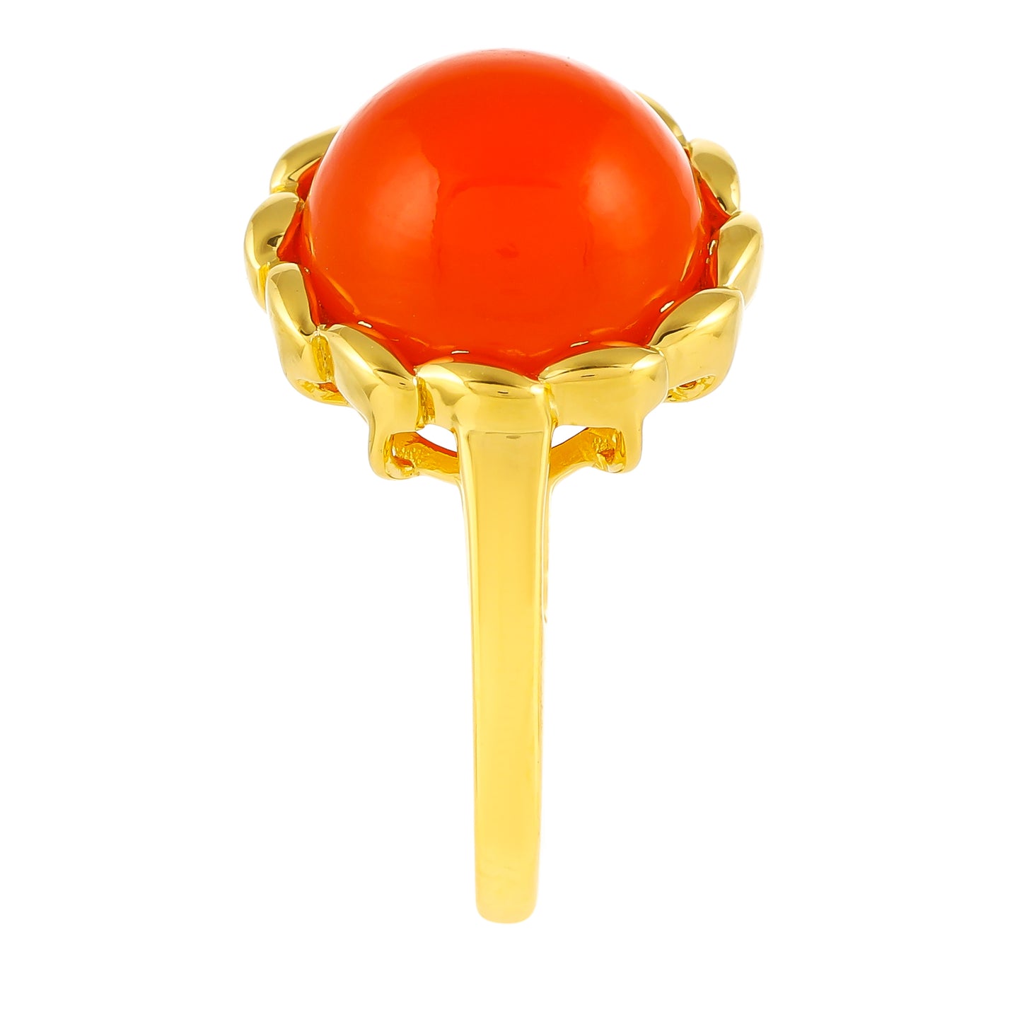 Anillo de Plata Bañada en Oro con Cornalina