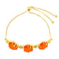 Pulsera de Plata Bañada en Oro con Cornalina y Topacio Blanco