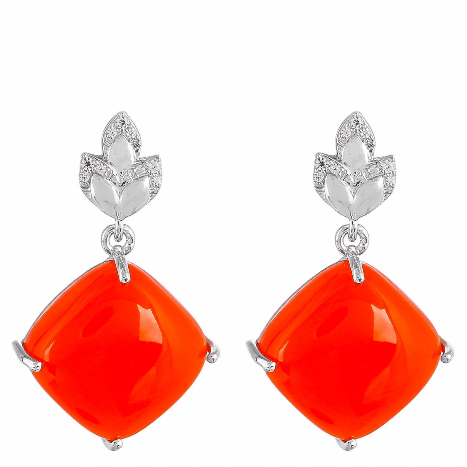 Pendientes de Plata con Cornalina y Zircón natural 1 