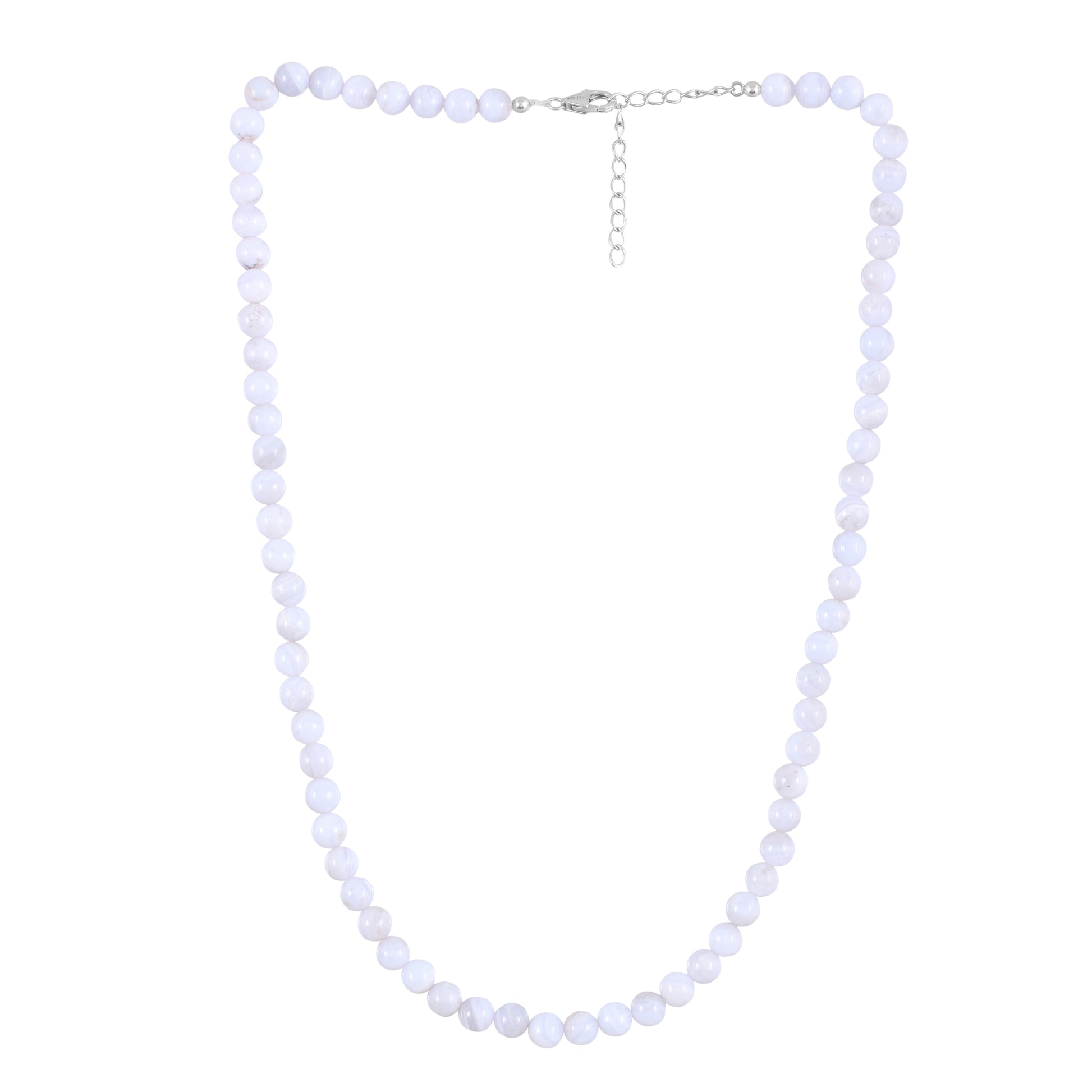 Collar de Plata con Ágata de Cordón Azul 1 