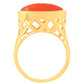 Anillo de Plata Bañada en Oro con Cornalina