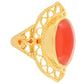 Anillo de Plata Bañada en Oro con Cornalina
