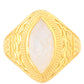 Anillo de Plata Bañada en Oro con Piedra Lunar Arco Iris