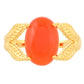 Anillo de Plata Bañada en Oro con Cornalina