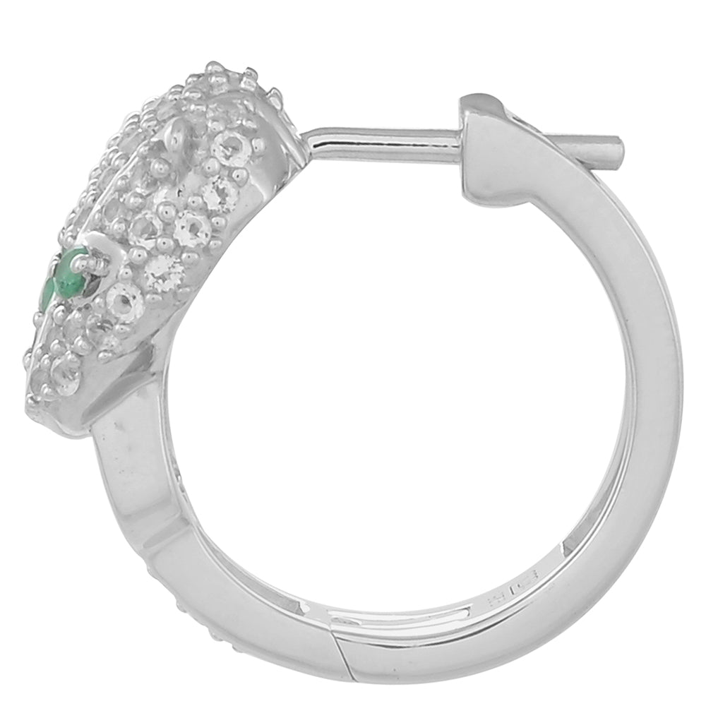 Pendientes de Plata con Esmeralda de Brasil y Topacio Blanco 2 