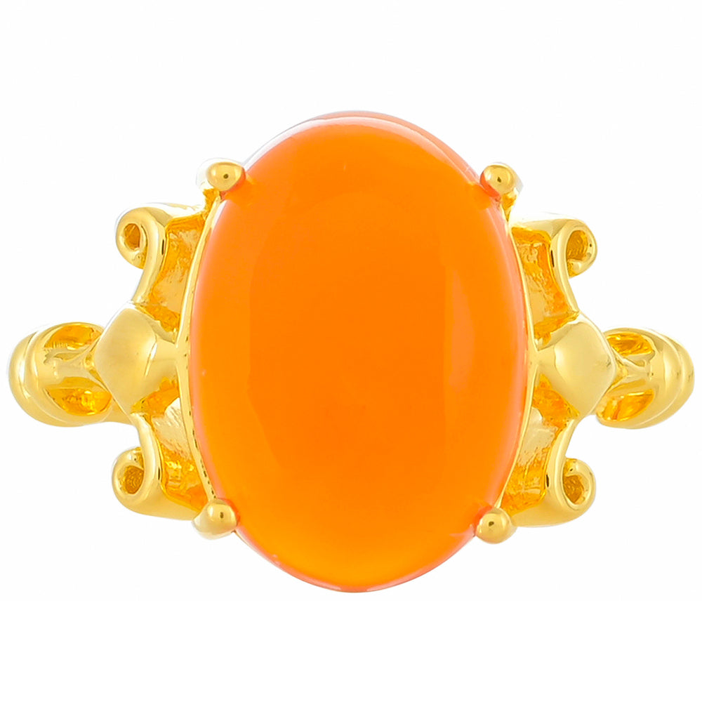 Anillo de Plata Bañada en Oro con Cornalina 1 
