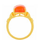 Anillo de Plata Bañada en Oro con Cornalina