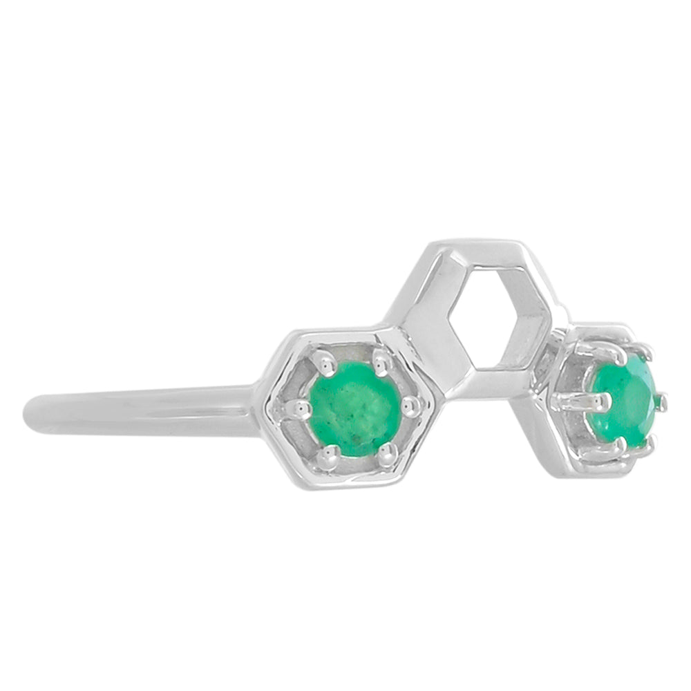 Anillo de Plata con Esmeralda de Brasil