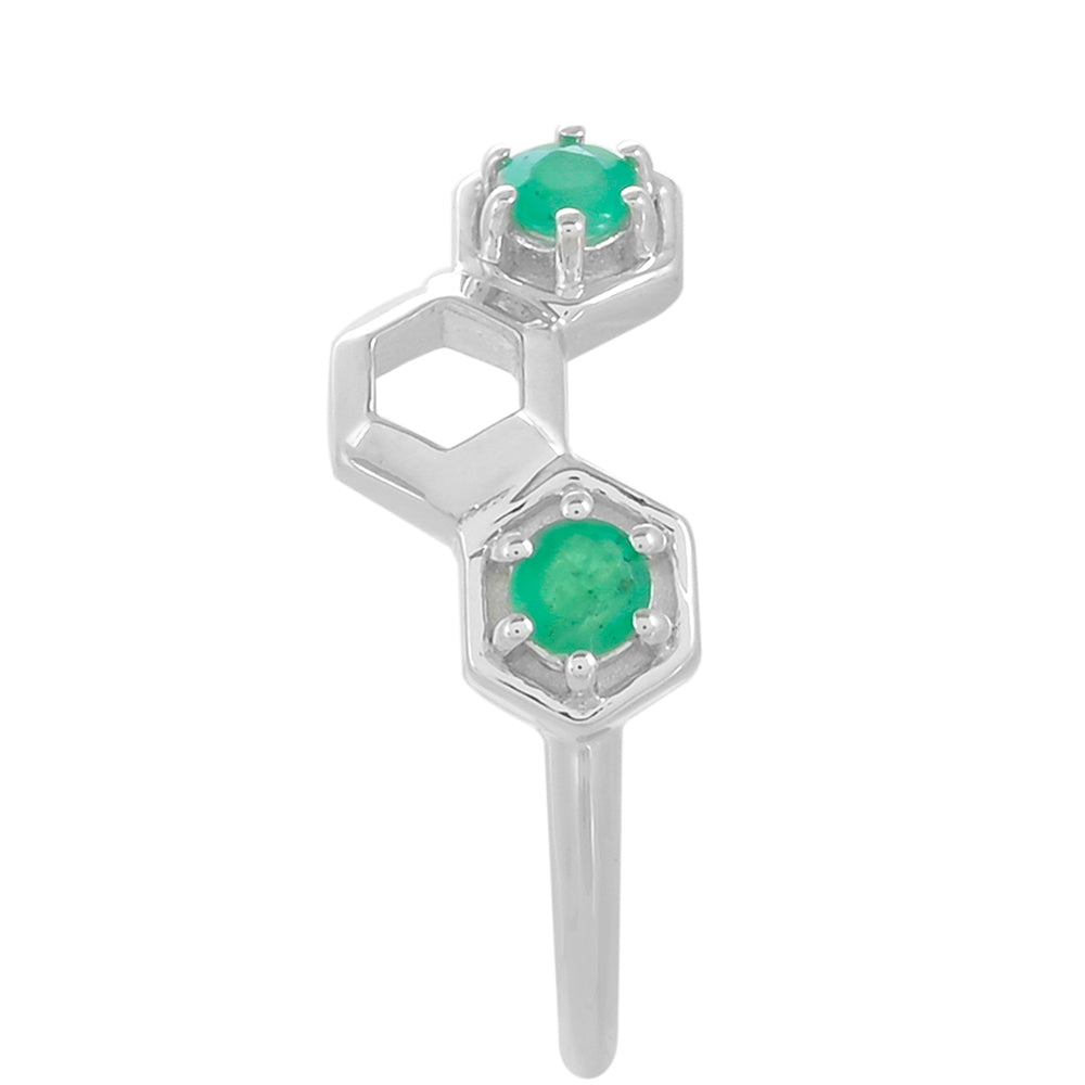 Anillo de Plata con Esmeralda de Brasil 3 
