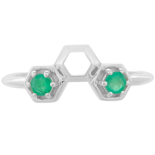 Anillo de Plata con Esmeralda de Brasil