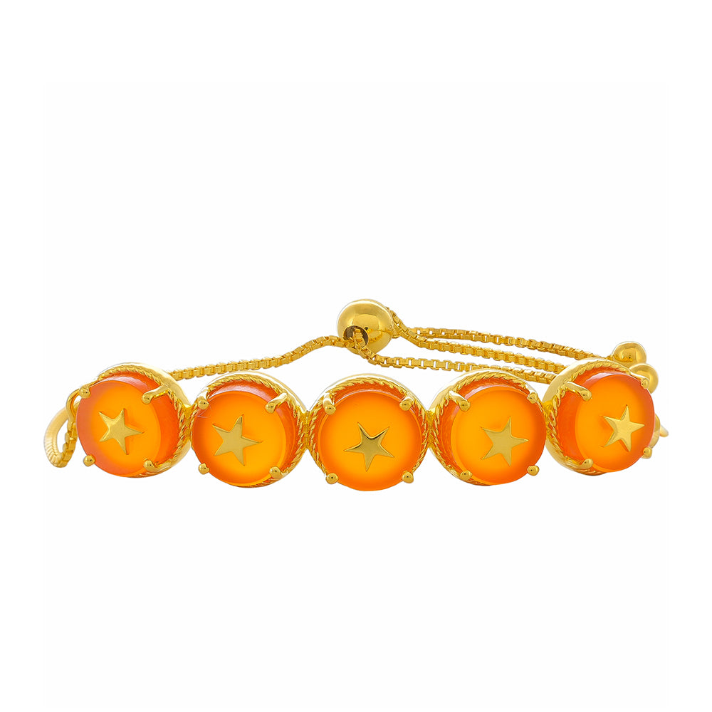 Pulsera de Plata Bañada en Oro con Cornalina 1 