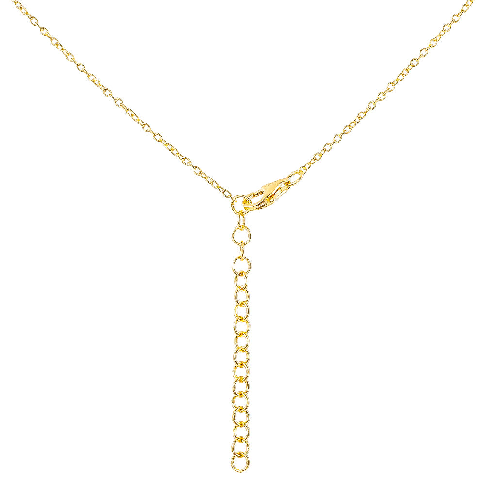 Collar de Plata Bañada en Oro con Turquesa Bella Durmiente y Topacio Blanco 2 