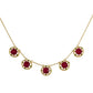 Collar de Plata Bañada en Oro con Cuarzo Rosa y Topacio Verde Helecho