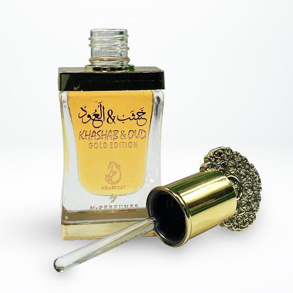 12 ml de Aceite de Perfume Khashab & Oud Gold Edition Fragancia Oriental Afrutado-Floral para Hombres 3 