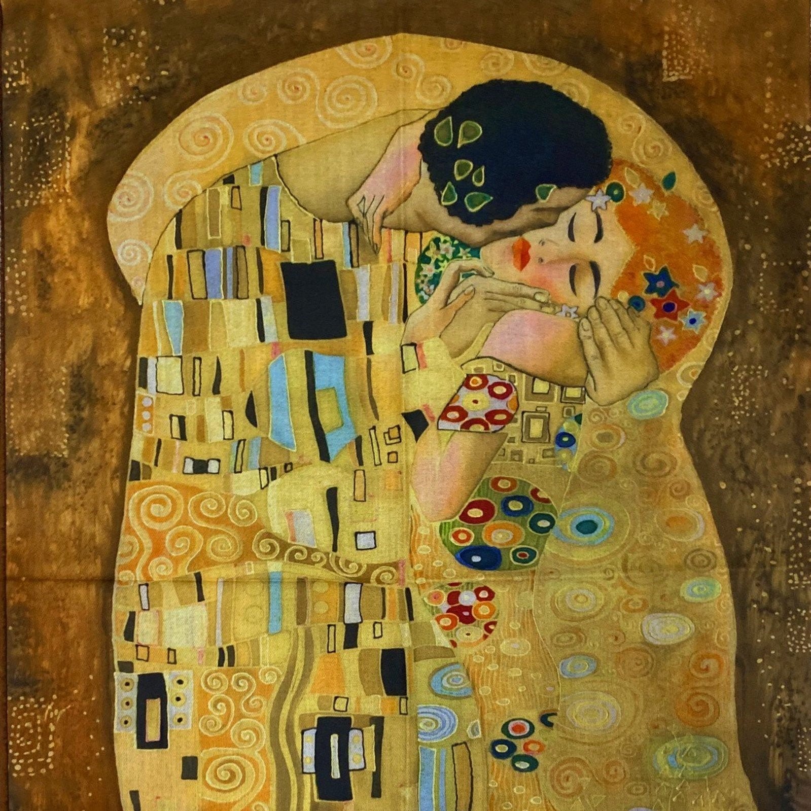 Bufanda de lana, 70 cm x 180 cm, Klimt - The Kiss 6 