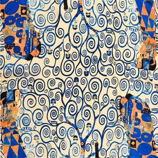 Pañuelo 100% Seda, 90 cm x 180 cm, impresionista Árbol de la vida de Klimt