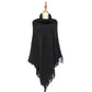 Poncho de punto con cuello alto, 50 cm x 70 cm x 335 cm, negro