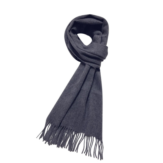 Bufanda 100% lana, 30 cm x 165 cm, gris