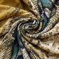 Bufanda amarilla con estampado de serpientes, 90 cm x 190 cm