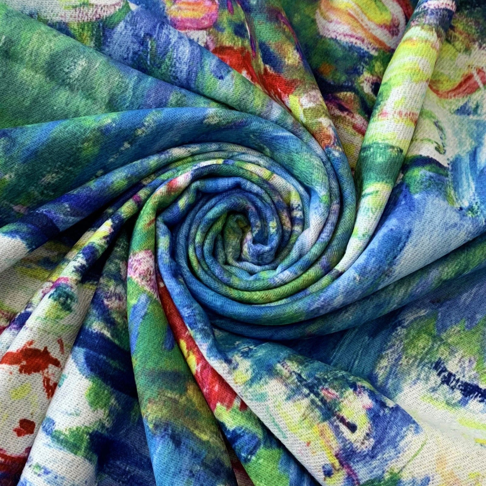 Bufanda de lana, 70 cm x 180 cm, Monet-Water Lilies Painting 5 