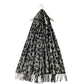 Bufanda de lana, 65 cm x 180 cm, estampado de leopardo, gris