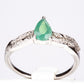 Anillo de Plata con Esmeralda de Brasil y Zircón Blanco