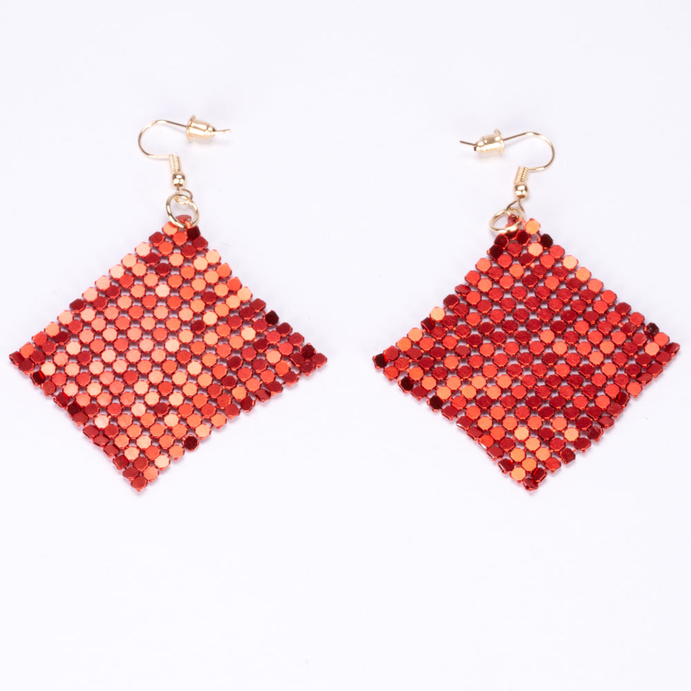 Conjunto de Aleación Bañado en Oro con Cristal Emporia® Rojo ( Collar +Pendientes ) 5 