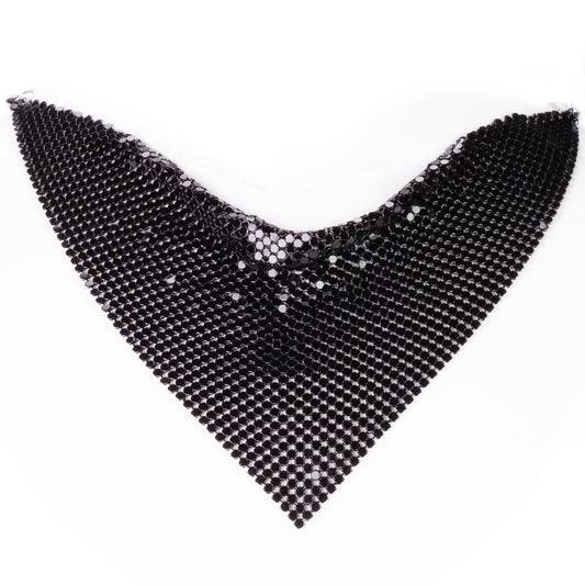 Conjunto de Aleación Bañado en Oro con Cristal Emporia® Negro ( Collar +Pendientes )