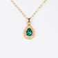 Conjunto de Aleación Bañado en Oro con Cristal Emporia® Verde ( Collar +Pendientes +Pulsera +Anillo +Colgante )