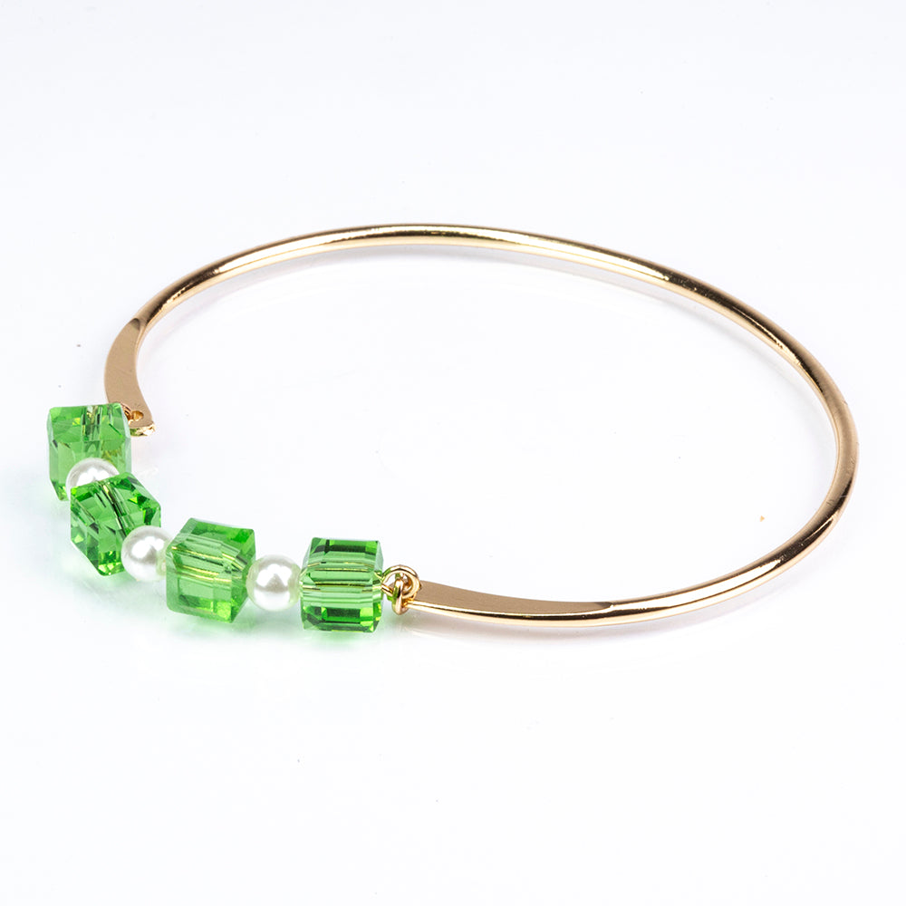 Conjunto de Aleación Bañado en Oro con Esmalte y Cristal Emporia® Verde ( Pulsera )