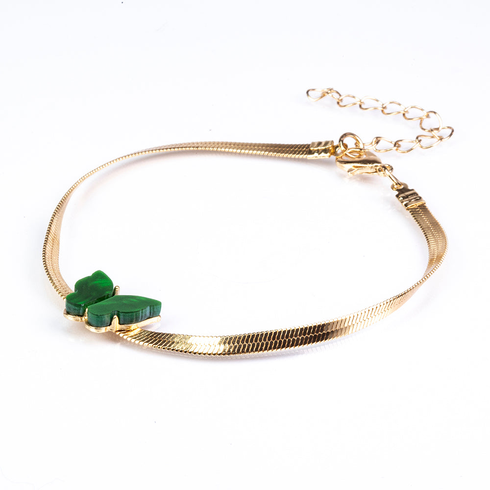 Conjunto de Aleación Bañado en Oro con Esmalte y Cristal Emporia® Verde ( Pulsera ) 5 
