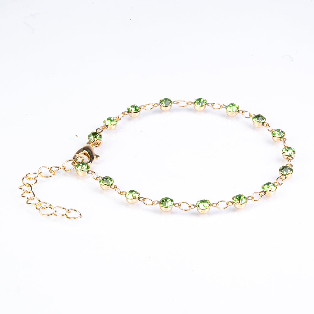 Conjunto de Aleación Bañado en Oro con Esmalte y Cristal Emporia® Verde ( Pulsera ) 6 