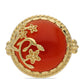 Anillo de Plata Bañada en Oro con Ónice rojo