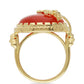 Anillo de Plata Bañada en Oro con Ónice rojo