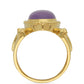Anillo de Plata Bañada en Oro con Calcedonia lavanda