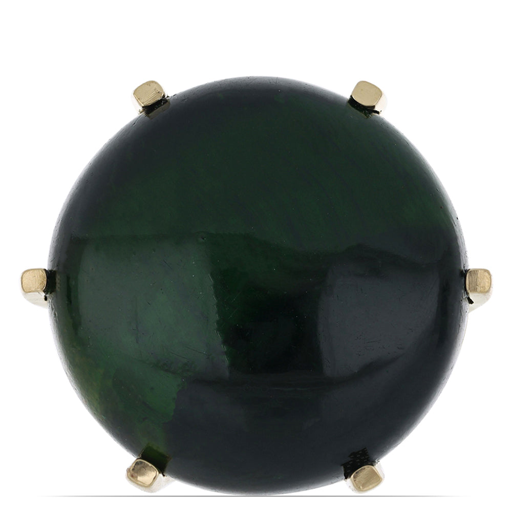 Anillo de Plata Bañada en Oro con Ojo de Tigre Verde 1 
