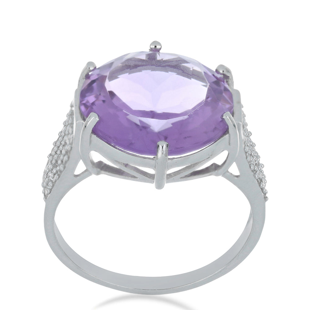 Anillo de Plata con Amatista de Vera Cruz y Topacio Blanco 1 