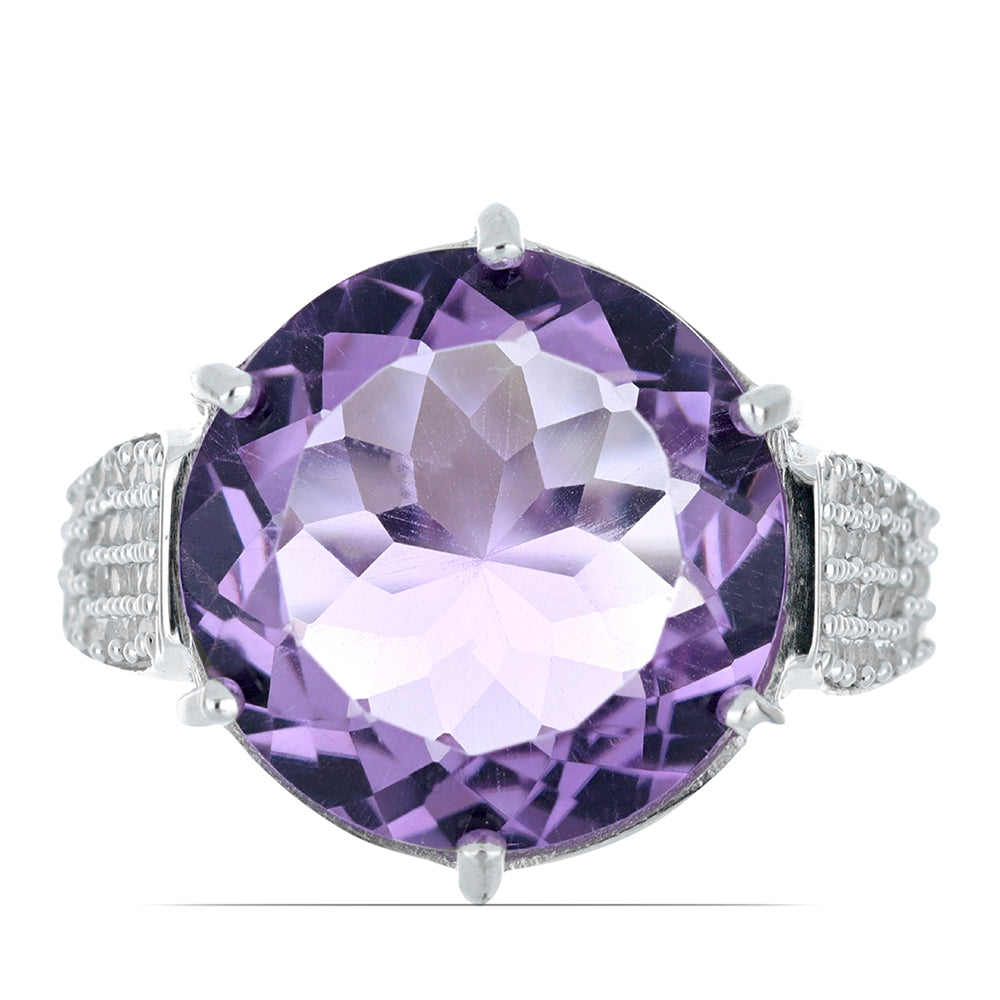 Anillo de Plata con Amatista de Vera Cruz y Topacio Blanco 3 