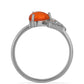 Anillo de Plata con Ópalo Naranja de Lega Dembi y Topacio Blanco