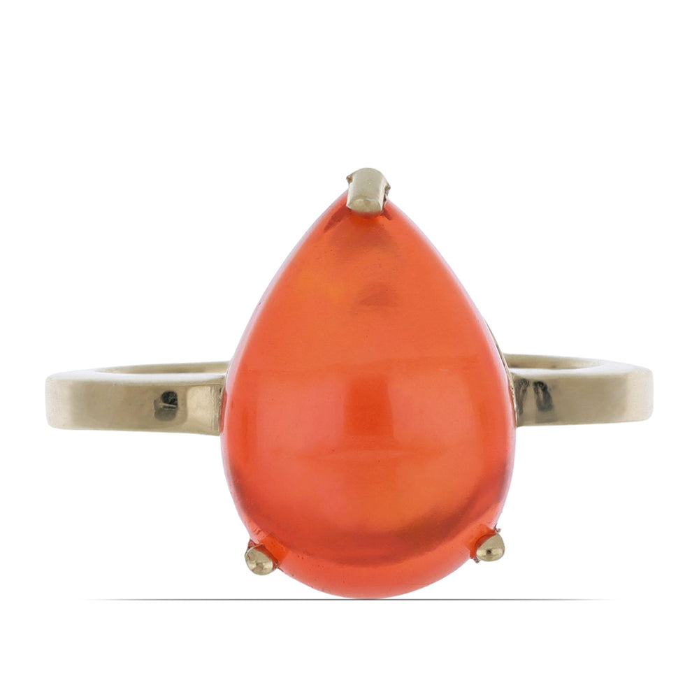 Anillo de Plata Bañada en Oro con Ópalo Naranja de Lega Dembi 1 