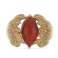 Anillo de Plata Bañada en Oro con Coral de Esponja Roja